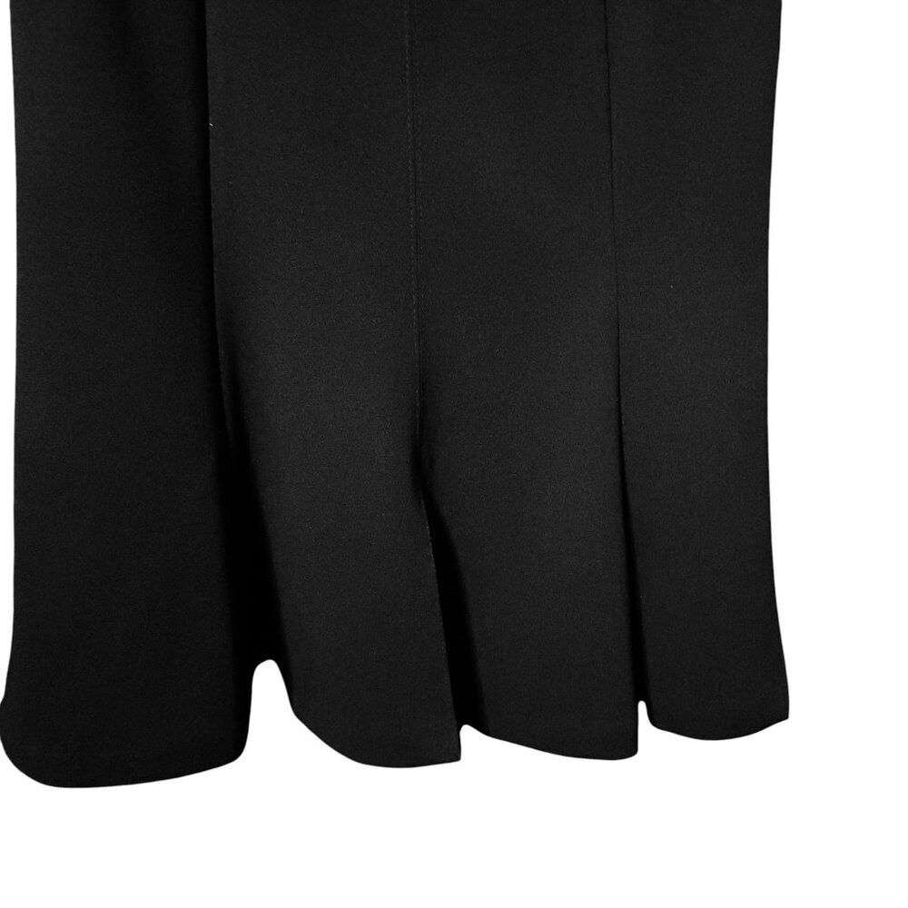 DONNA MORGAN Black Short Sleeve Fit and Flare Midi Dress Size 6 Career Quiet Lux - Picture 5 of 7